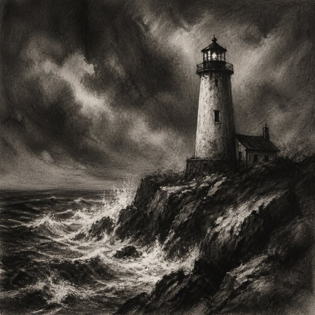 AI-generated demonstration of Charcoal Drawing