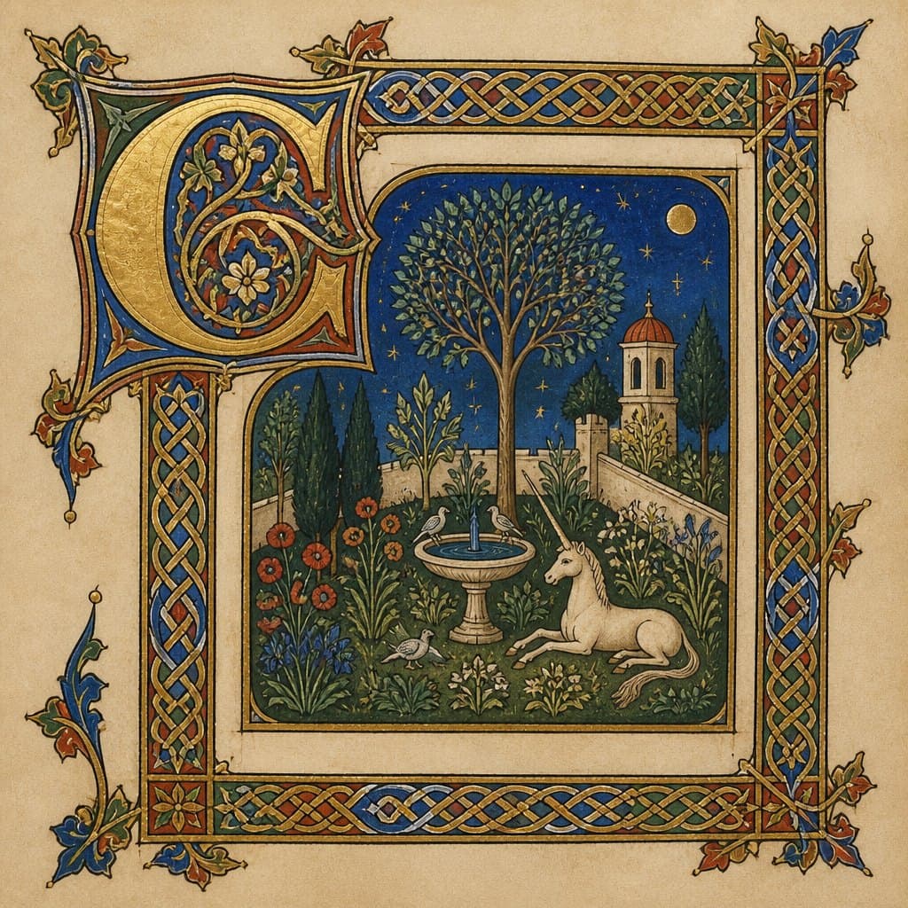 AI-generated demonstration of Manuscript Illumination
