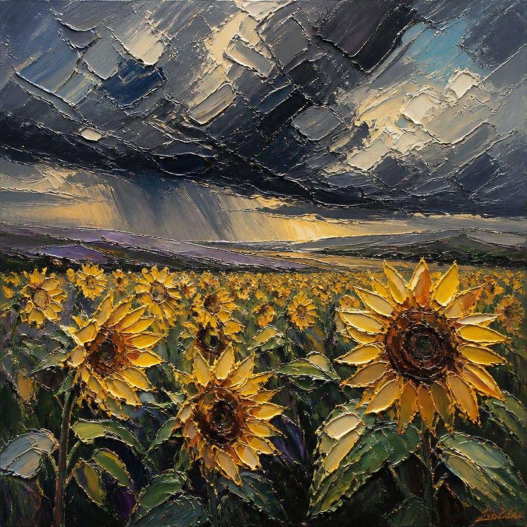 AI-generated demonstration of Palette Knife Painting
