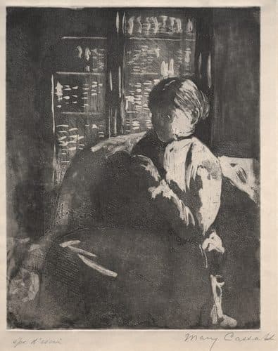 Knitting in the Library — Aquatint