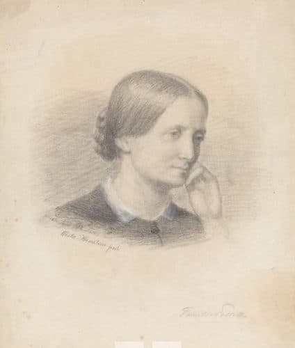Camilla Collett title QS:P1476,en:"Camilla Collett "label QS:Len,"Camilla Collett "label QS:Lnb,"Camilla Collett" — Charcoal Drawing
