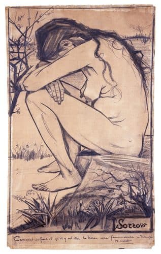 Sorrow — Charcoal Drawing