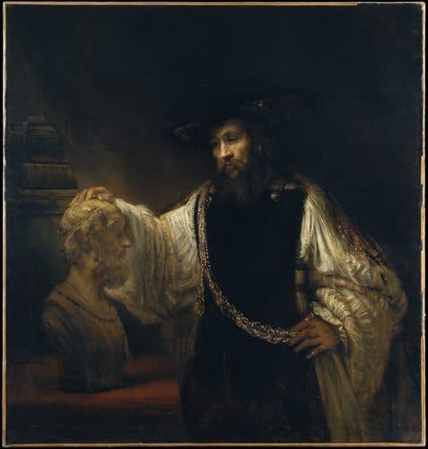 Aristotle with a Bust of Homer — Contour Drawing