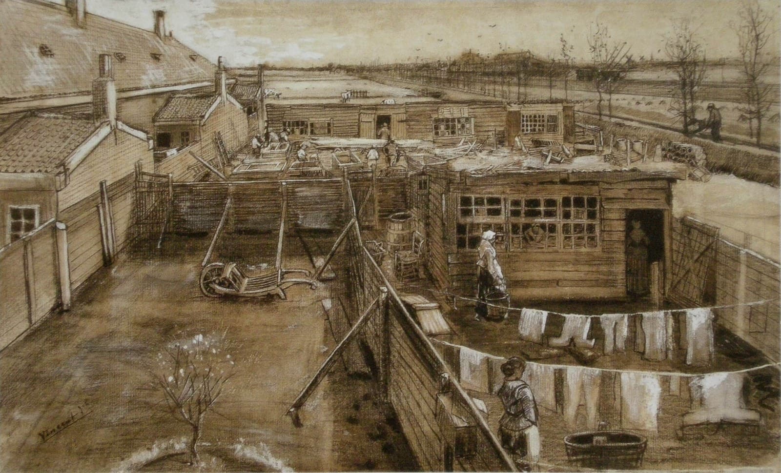 Dutch:  Timmermansloods en wasserijCarpenter's Yard and Laundrytitle QS:P1476,nl:"Timmermansloods en wasserij"label QS:Lnl,"Timmermansloods en wasserij"label QS:Len,"Carpenter's Yard and Laundry" — Dry Brush