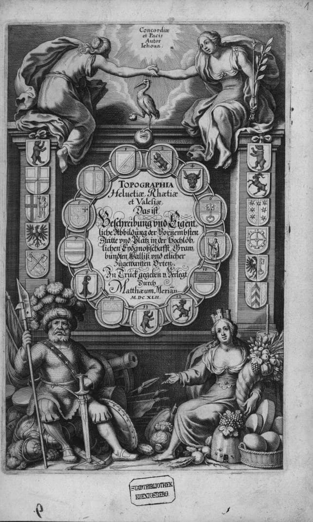Topographia Helvetiae, Rhaetiae et Valesiae — Engraving
