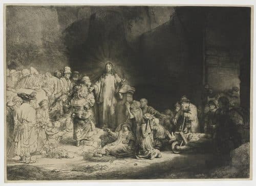 Christ Preaching (The Hundred Guilder Print). — Etching