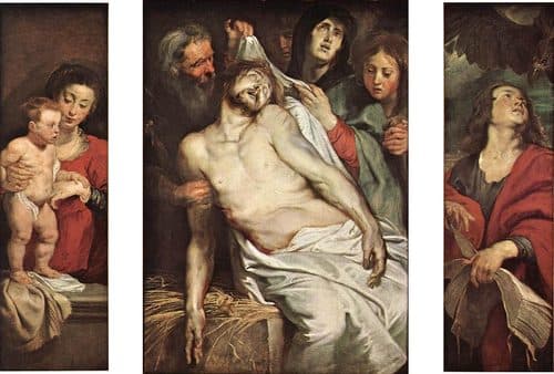 The lamentation over the dead Christ
label QS:Lit,"Lamento sul Cristo morto"
label QS:Lfr,"La lamentation sur le corps du Christ mort"
label QS:Lsv,"Kristi begråtelse"
label QS:Lpl,"Opłakiwanie Chrystusa"
label QS:Lnl,"De bewening van Christus"
label QS:Lde,"Die Beweinung Christi"
label QS:Lpt,"A lamentação sobre o Cristo morto"
label QS:Len,"The lamentation over the dead Christ"
label QS:Lcs,"Oplakávání"
label QS:Lmk,"Оплакувањето на Христос" / The Lamentation of Christ label QS:Lde,"Epitaph von Jan Michielsen und seiner Frau Maria Maes"label QS:Len,"Epitaph of Jan Michielsen and his wife Maria Maes"label QS:Lnl,"{{Epitaaf van Jan Michielsen en zijn vrouw Maria Maes}}" /The Lamentation of Christ label QS:Lnl,"Christus op het Stro" — Foreshortening