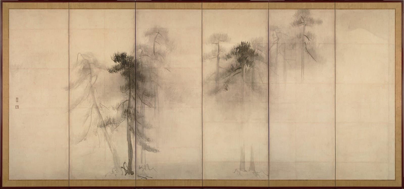 Pine Trees / left hand screen — Ink Wash