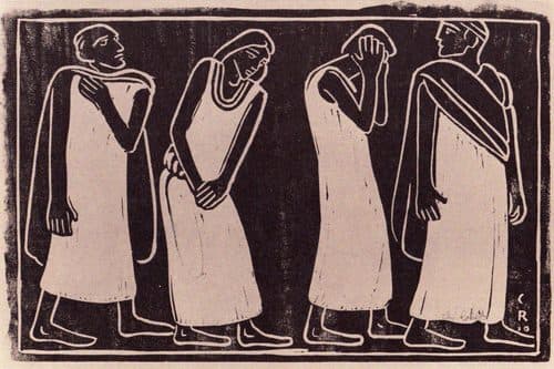 Christian Rohlfs, Figurenkomposition, 1910 — Linocut
