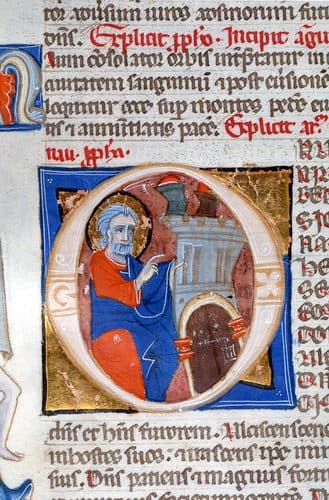 Leaf from Bentivoglio Bible — Manuscript Illumination