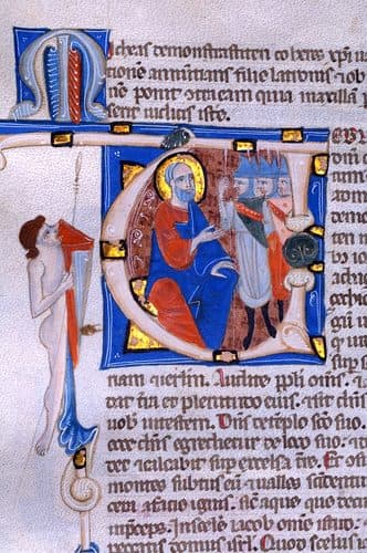 Leaf from Bentivoglio Bible — Manuscript Illumination