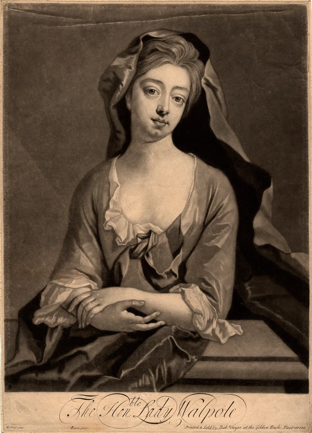 Portrait of Catherine Walpole (née Shorter), Lady Walpole (circa 1682–1737) — Mezzotint