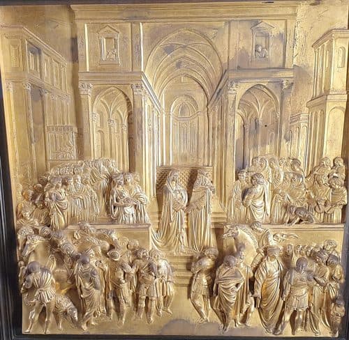 Lorenzo Ghiberti-Solomon and the Queen of Sheba -The Gates of Paradise-Original-Museo dell'Opera del Duomo — Relief Carving