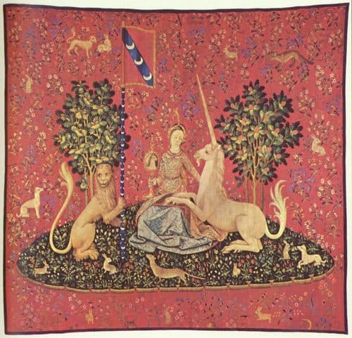 Sightlabel QS:Lde,"Seesinn"label QS:Len,"Sight"label QS:Lfr,"La Vue"label QS:Lca,"Vista" — Tapestry Weaving